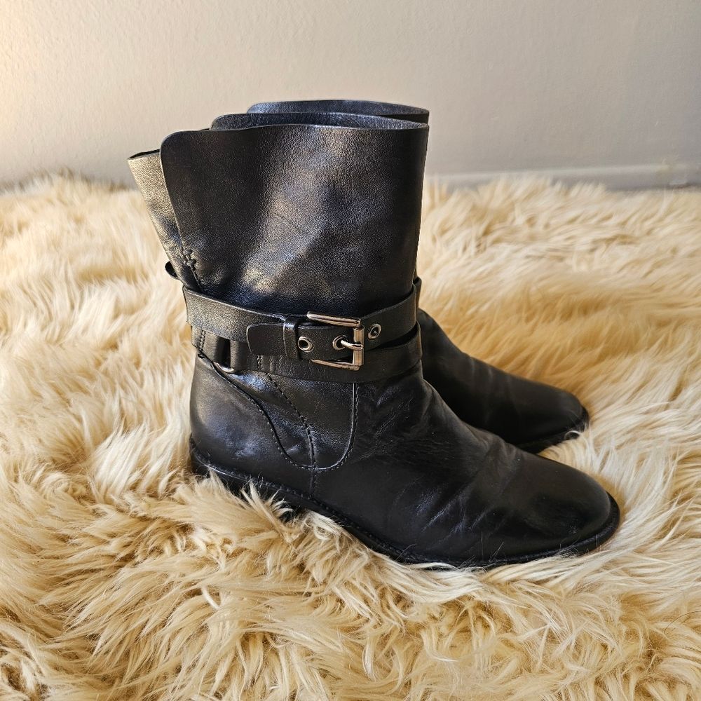 Coach Jesika Black Genuine Leather Ankle Boots Size 7